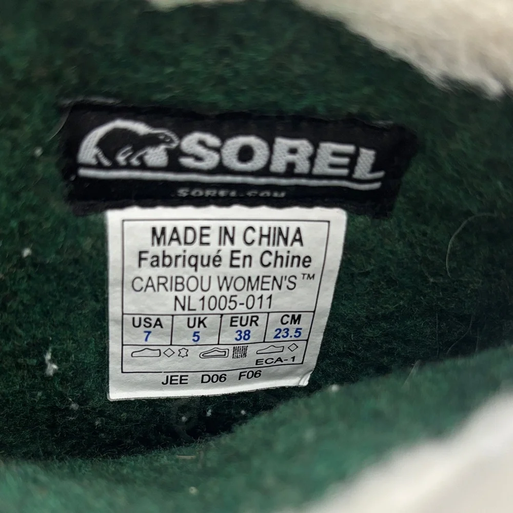 SOREL Black Caribou Waterproof Insulated Winter Boots Women’s‎ size 7